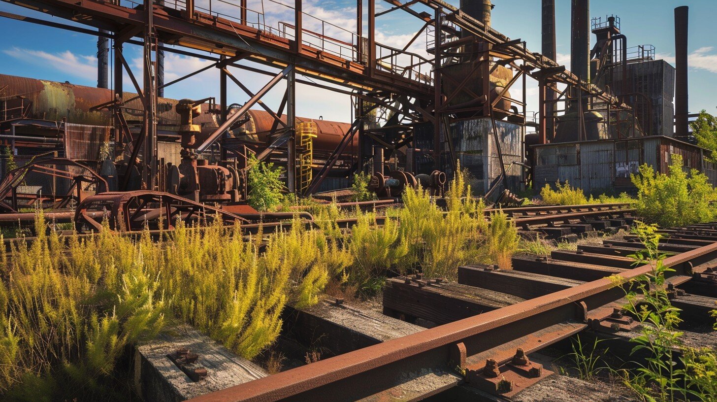 Ingestorte fabrieksruines